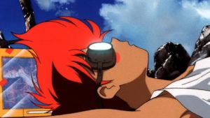 Ed tomando sol e relaxando deitadinha em algum lugar do Brasil. Cowboy Bebop, Maratona de Sofá.