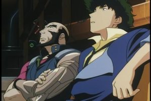 Jet e Spike conversando sobre a vida a bordo da bebop. Cowboy Bebop, Maratona de Sofá.