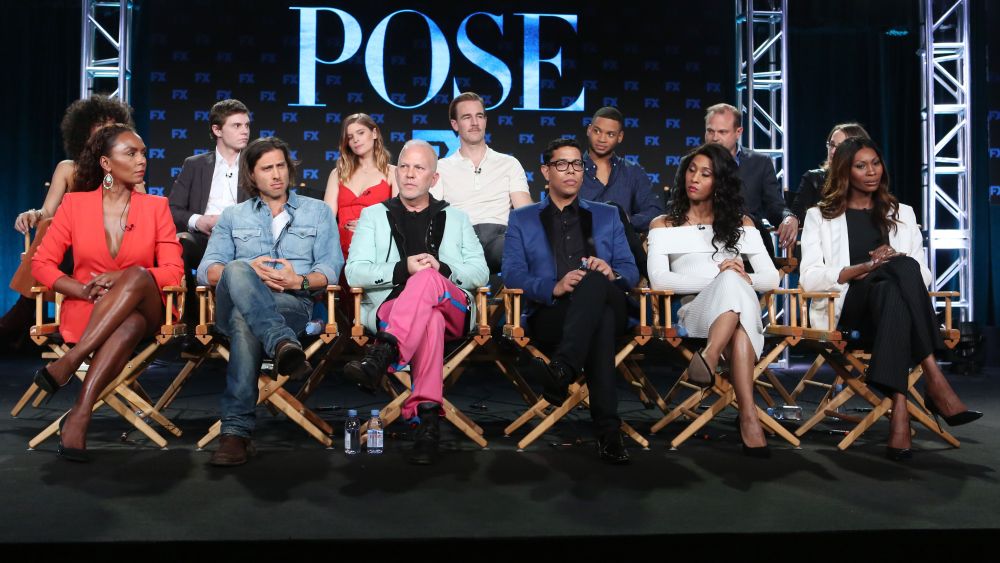  Mandatory Credit: Photo by David Buchan/Variety/REX/Shutterstock (9308388c) Ryan Murphy, Nina Jacobson, Steven Canals, Janet Mock, Evan Peters, Kate Mara, James Van Der Beek, Mj Rodriguez, Indya Moore, Dominique Jackson, Ryan Jamaal Swain FX 'Pose' TV show panel, TCA Winter Press Tour, Los Angeles, USA - 05 Jan 2018 Pose. Maratona de Sofá.
