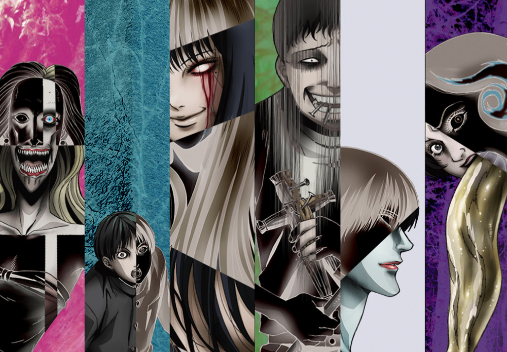Varias imagens macabras diferentes dos animes da coleção Junji Ito. Maratona de Sofá.
