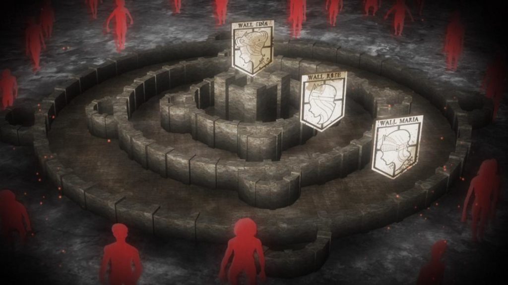 As três muralhas. Maria, Rosa e Sina. Shingeki no Kyojin, Maratona de Sofá