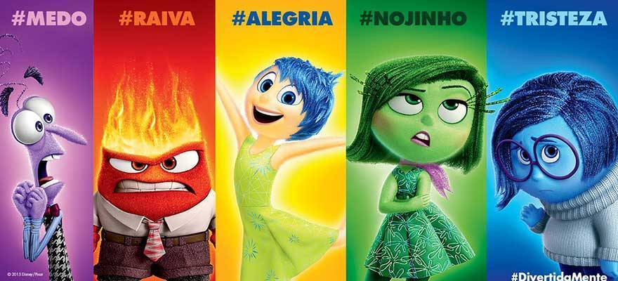 Medo, Raiva, Alegria, Nojo e Tristeza, as emoções da Riley.