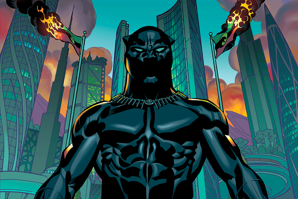 Ilustração do Pantera Negra nos quadrinhos. Personagem que seria interpretado por Chadwick