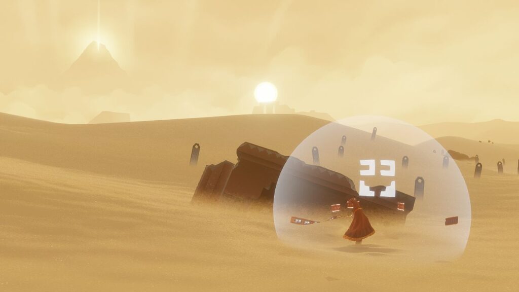 O viajante criando som para comunicaçao e interação em Journey