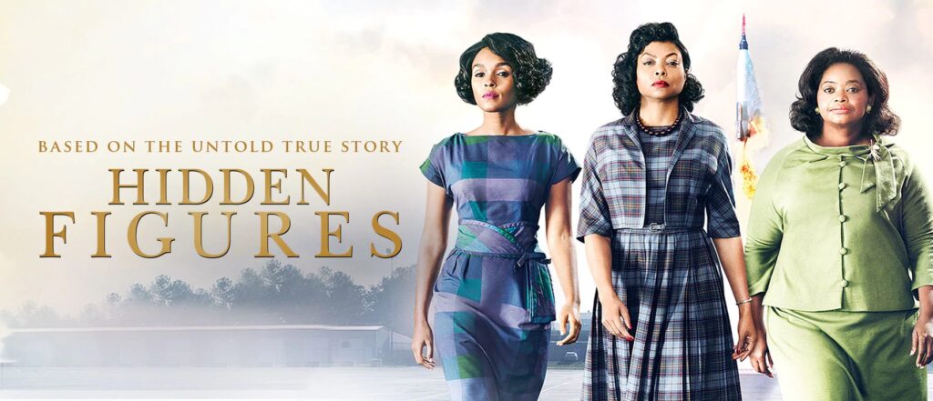 Poster do filme Estrelas alem do tempo, com as personagens principais.